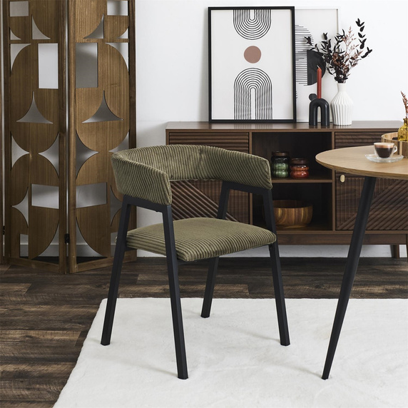 Krzesło Scott oliwkowa zieleń/czarne      sztruks