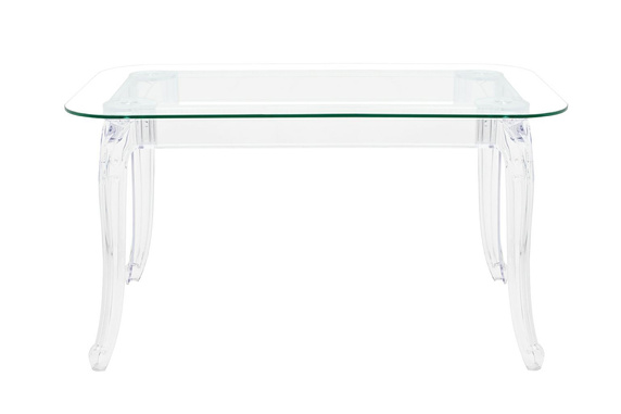 Stół KING 160 transparentny - poliwęglan, szkło hartowane