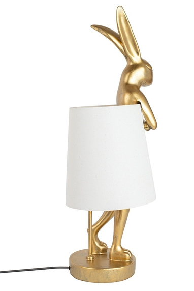 KARE lampa stołowa RABBIT 88 cm biała / złota