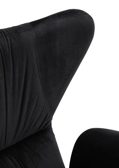 Fotel SHRIMP VELVET czarny / złoty