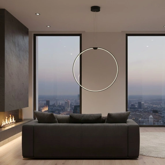 ACIRCULO - oprawa wisząca LED Ø500, czarna