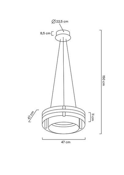 MOOSEE lampa wisząca SATURNUS 47 DUO złota - LED, kryształ, stal szczotkowana