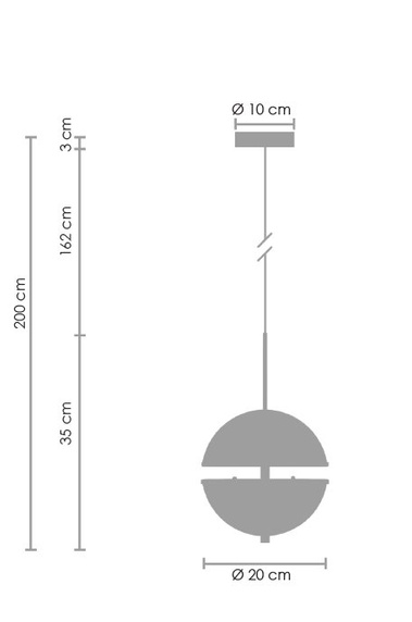 Lampa wisząca SFERA-1 LED złota 20 cm