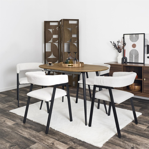 Krzesło Scott białe/czarne sztruks