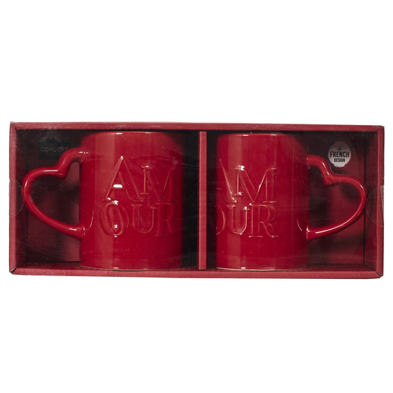 Zestaw 2 kubków Amour 300ml czerwone