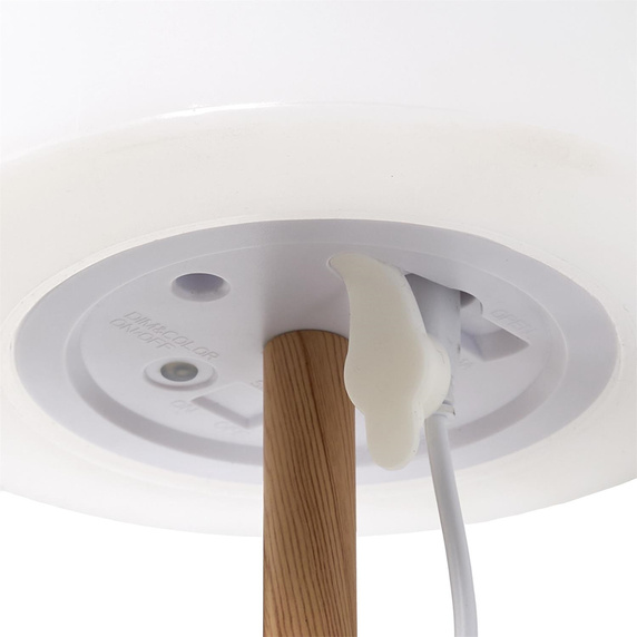 Lampa stołowa ładowana z efektem drewna