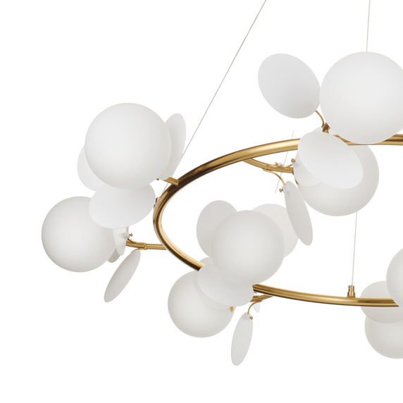 Lampa wisząca CHIC biało złota 105 cm - nowoczesna lampa do salonu