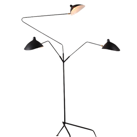 CRANE-F1 - lampa podłogowa metalowa, czarna, 160 cm