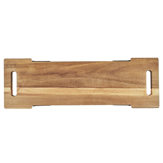 Deska ekspozycyjna z akacji z metalową    podstawą