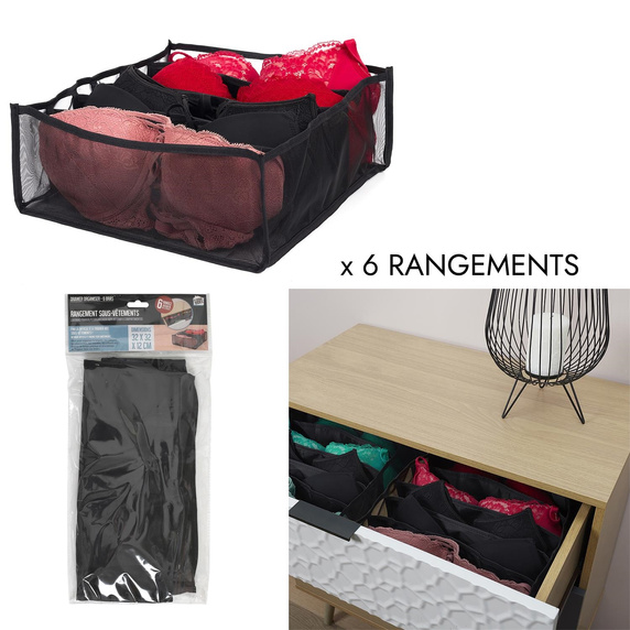 Organizer do szuflady na biustonosze  czarny