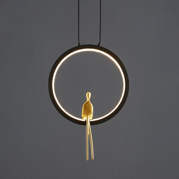 Lampa wisząca AMICI led czarno złota 27 cm