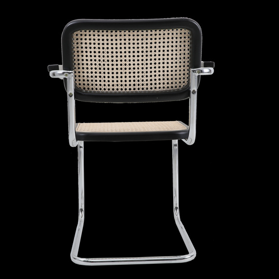 Krzesło VIENNA rattanowo czarne z podłokietnikami