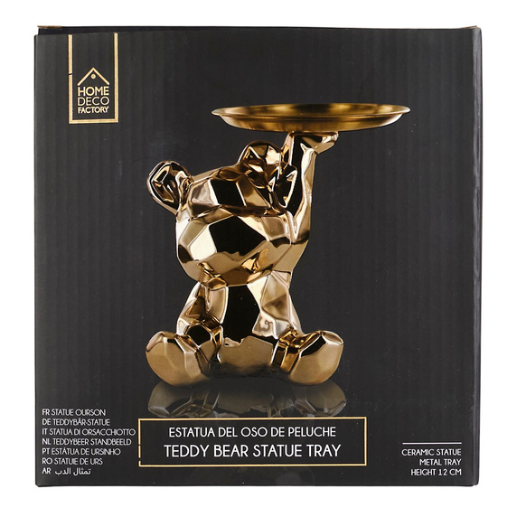 Figurka Miś origami ze złotą tacą złota