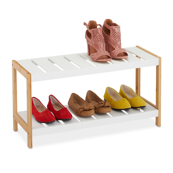 Szafka na buty Giselda bambusowa biała