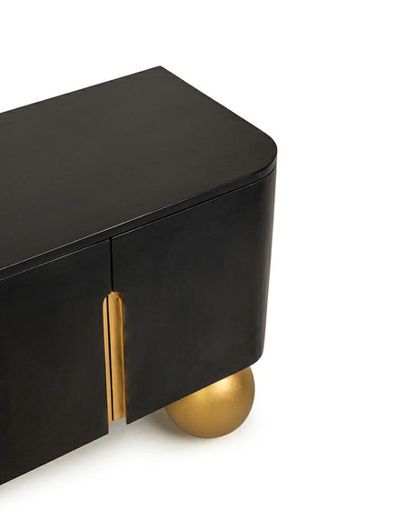 MaMaison szafka RTV ORGANIC czarna / złota / drewno