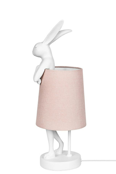 KARE lampa stołowa RABBIT 68 cm biała  / róźowa