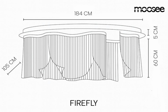 MOOSEE lampa sufitowa / plafon FIREFLY    180 złota