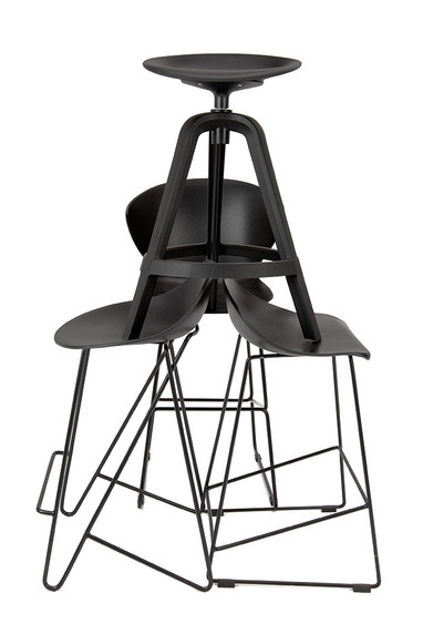 Krzesło barowe ROLF czarne 76
