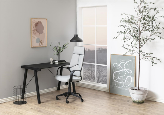 ACTONA biurko TYPHOON czarny - blat szklany, metal