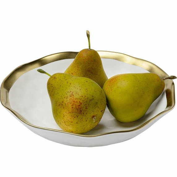 KARE komplet 4 talerzy głębokich BELL 20 cm biało-złoty