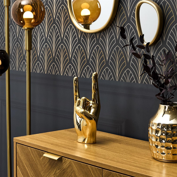 Dekoracja, figurka Dłoń Rock and Roll     złota