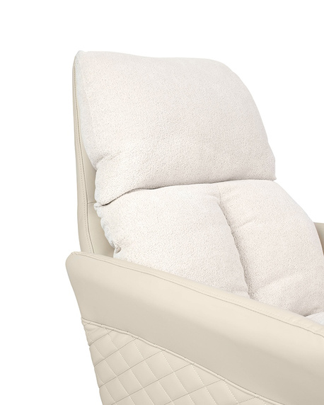 Fotel obrotowy RELAX beżowy - skóra PU, stal