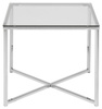 Stolik kwadratowy Cross szkło/chromowany