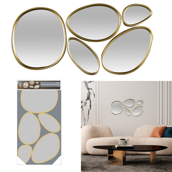 Zestaw 5 luster Organic Shape złote