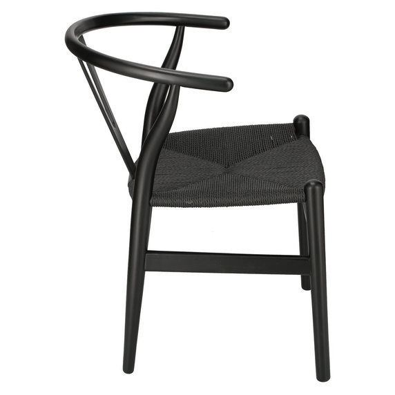 Krzesło Wicker Czarne czarny inspirowany Wishbone