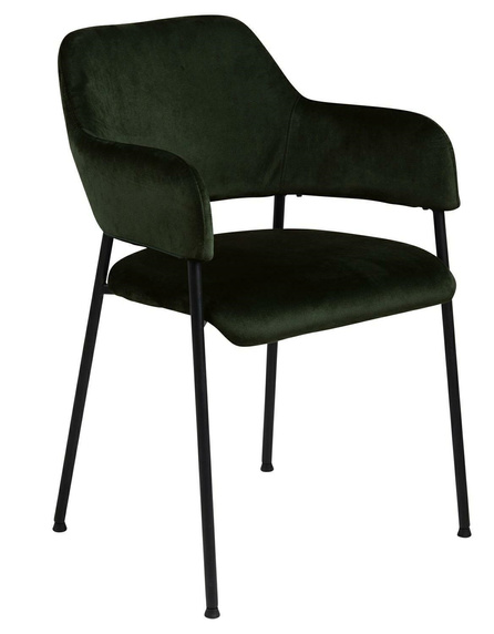 Zestaw 2 krzeseł Lima welurowych          z podłokietnikami zielone