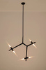 Lampa wisząca CANDELABR 6 czarna - aluminium, szkło