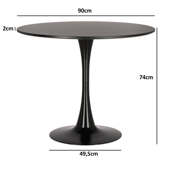 Stół Simplet Skinny Black 90cm