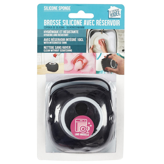 Szczotka do naczyń z pojemnikiem na płyn  czarna