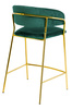 Krzesło barowe MARGO 65 ciemny zielony - welur, podstawa złota