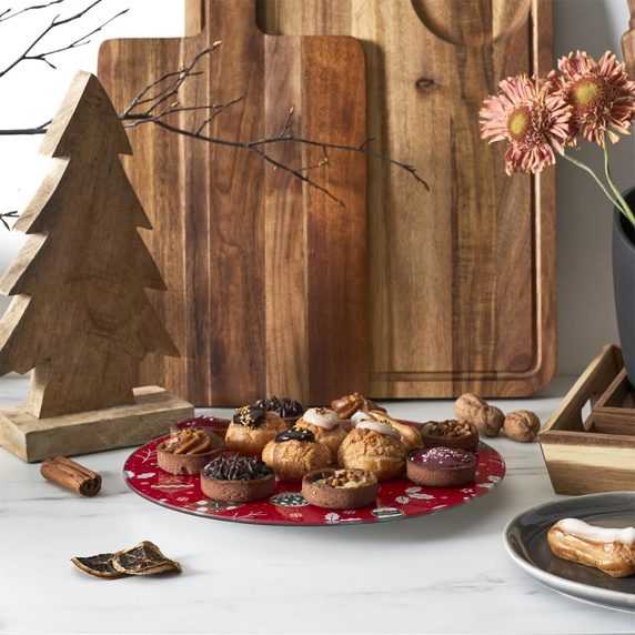 Taca obrotowa na ciasto czerwona 28cm