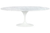 Stół TULIP ELLIPSE MARBLE CARRARA biały - blat owalny marmurowy, metal