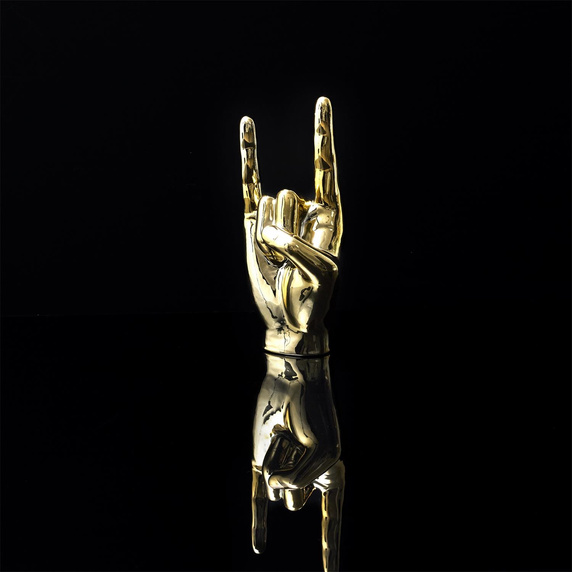 Dekoracja, figurka Dłoń Rock and Roll     złota