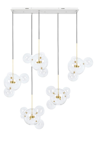 Lampa wisząca CAPRI LINE 5 złota - 300 LED, aluminium, szkło