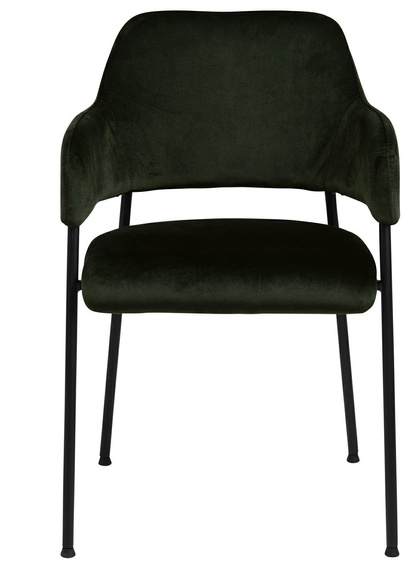 Zestaw 2 krzeseł Lima welurowych          z podłokietnikami zielone