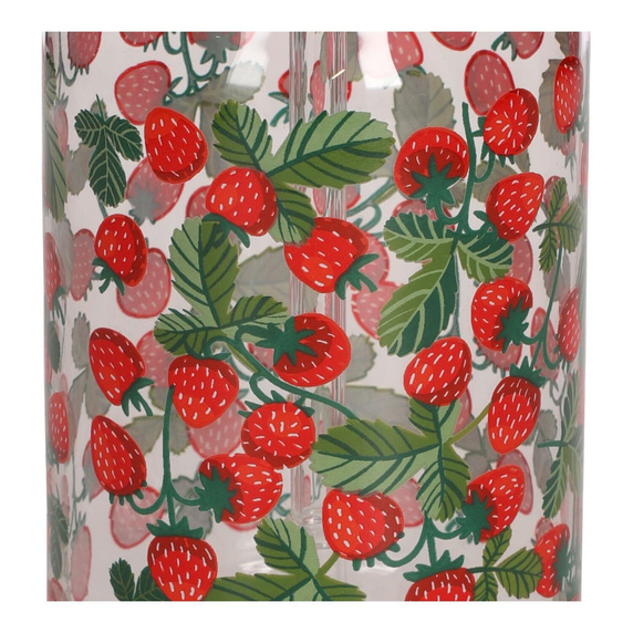 Szklanka z pokrywką i słomką Soleo 530ml  poziomki