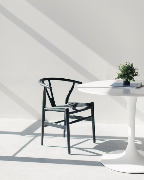 Krzesło Wicker Czarne czarny inspirowany Wishbone