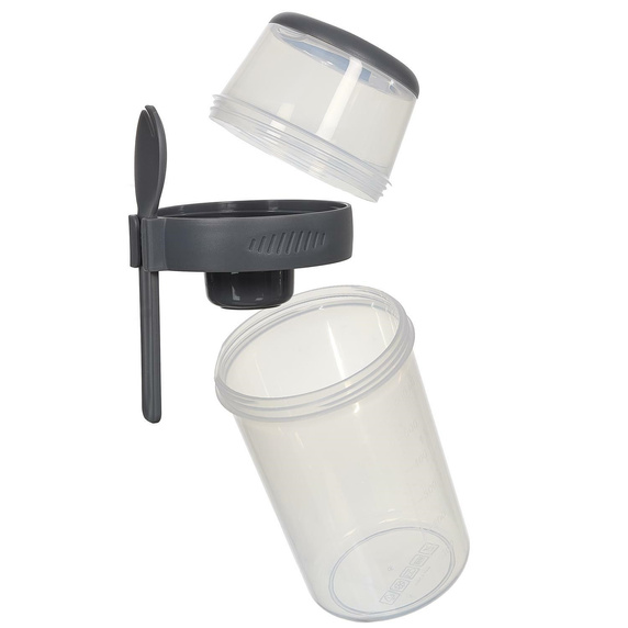 Lunch box z 3 przegródkami szary