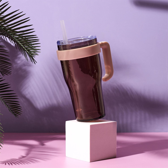 Kubek termiczny Mini Miami bursztynowy    transparentny