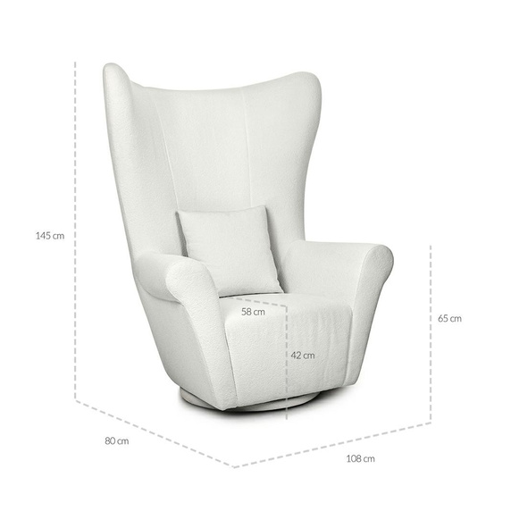 MaMaison fotel obrotowy GROSDOS biały / chenille