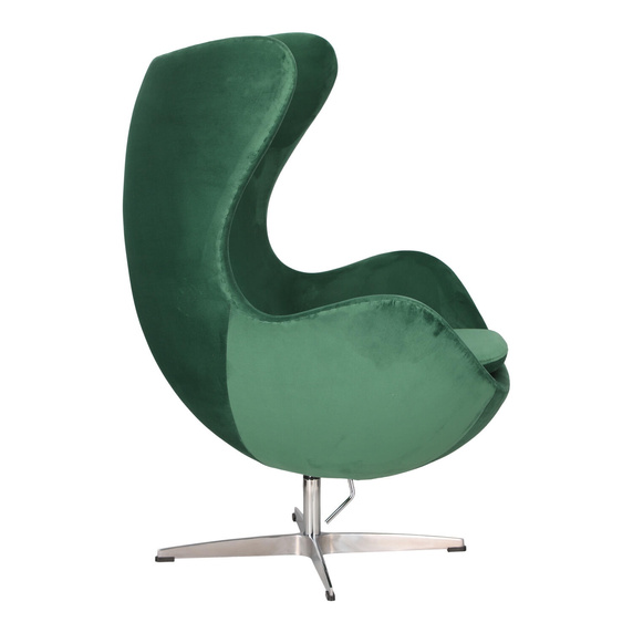 Fotel Jajo Velvet zielone/ srebrna podstawa