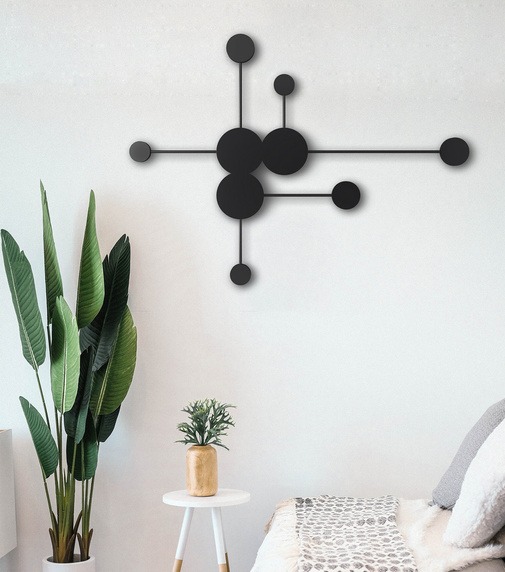 Lampa ścienna CLEX - 6 LED czarna 89 cm