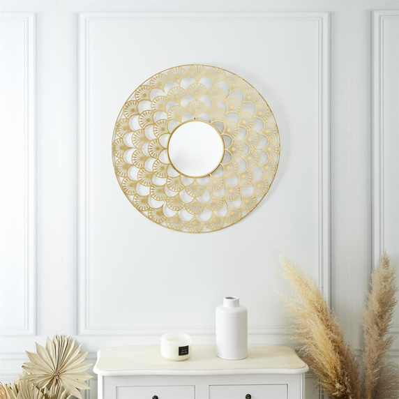 Lustro Mandala 70cm złota