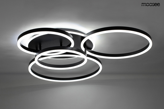 MOOSEE lampa sufitowa / plafon RINGS 5 czarna