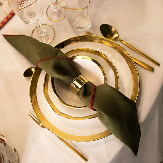 KARE talerz BELL 26 cm biało-złoty