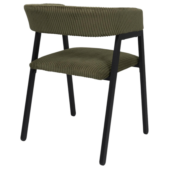 Krzesło Scott oliwkowa zieleń/czarne      sztruks